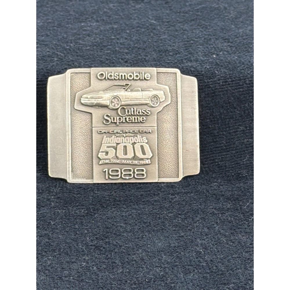 Oldsmobile Cutlass Supreme 1988 Indy‎ 500 Pewter Belt Buckle Limited Ed 7/500